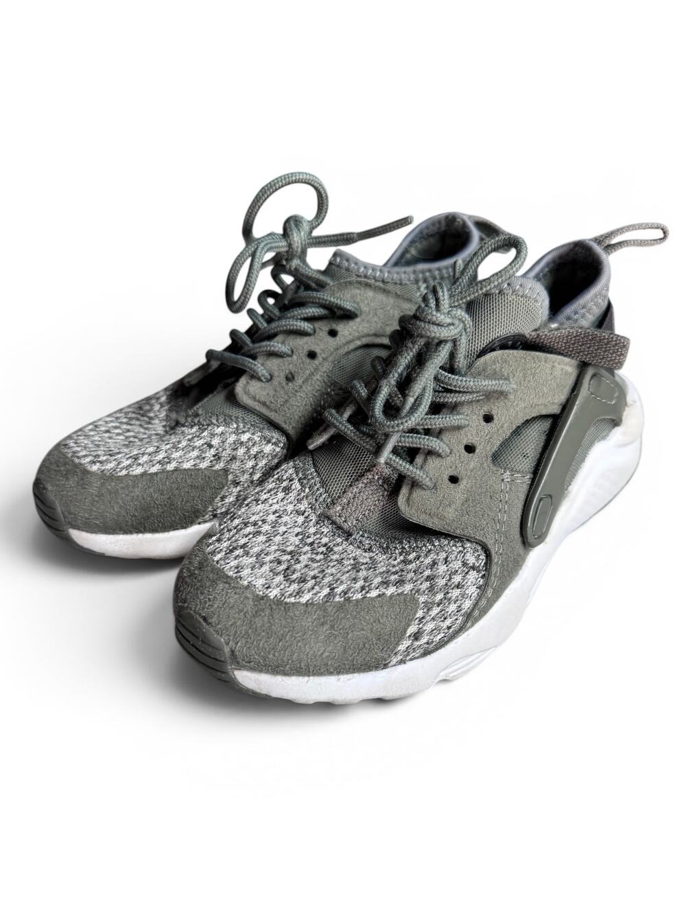 Nike Huarache Ultra Kids 11C Olive Green River Rock Mesh Sneakers Running Shoes